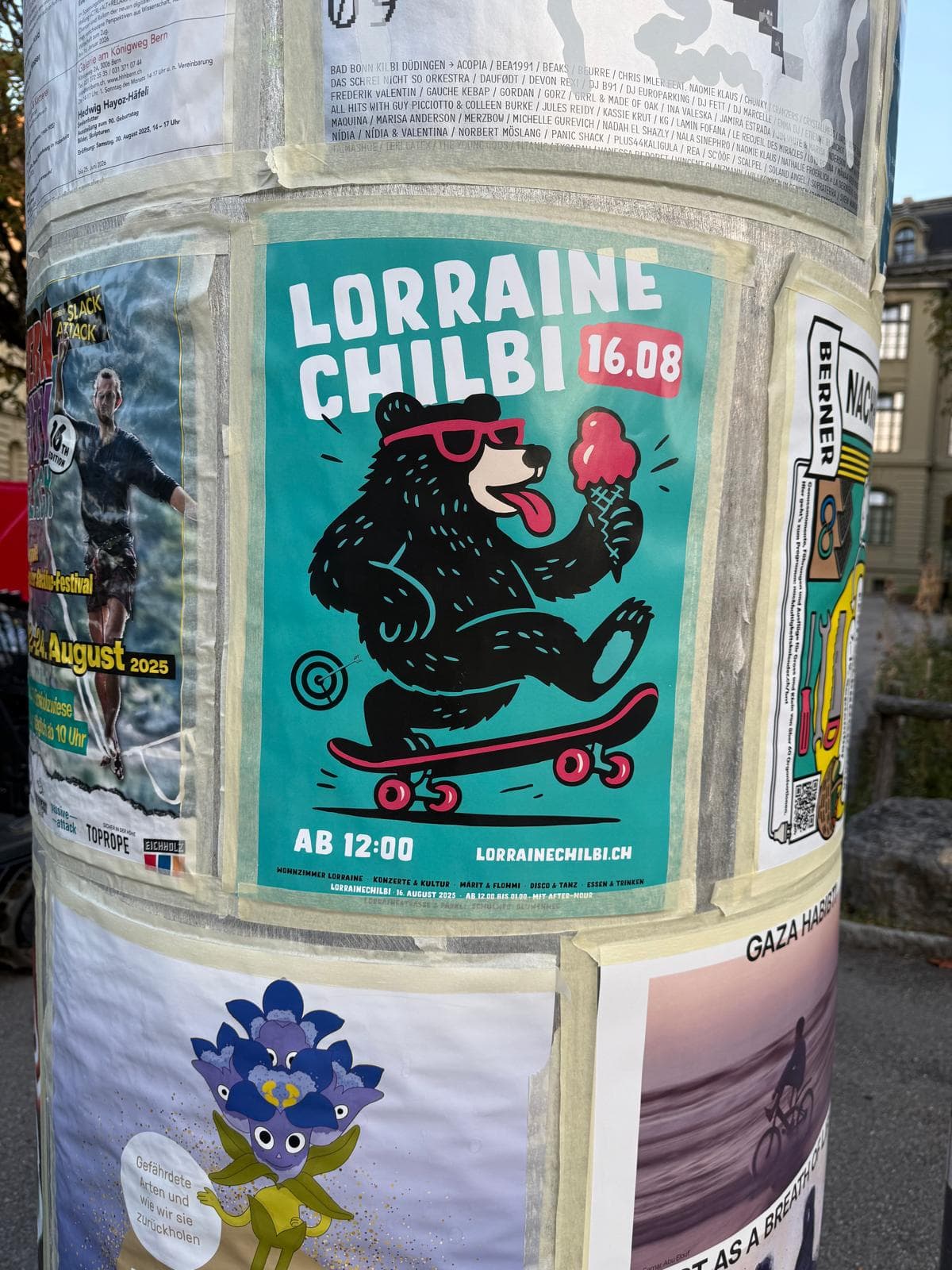 Lorrainechilbi – Plakat im Strassenraum